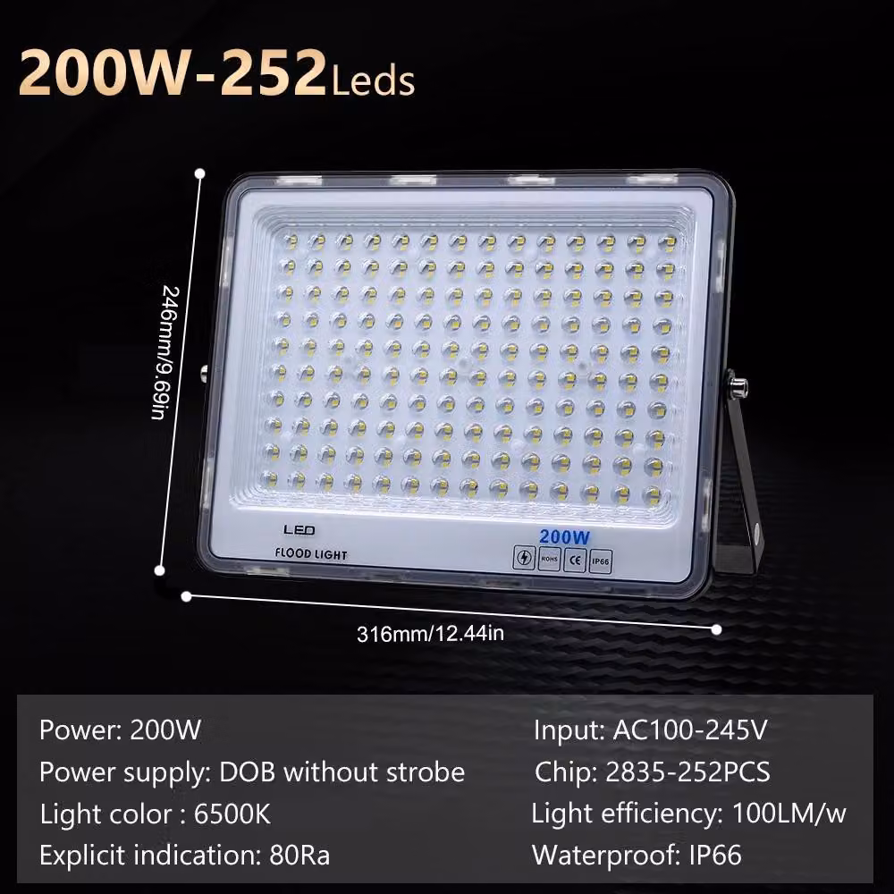 Proiettore LED da esterno - 200 W - IP66 impermeabile - CA 110–240 V - Involucro in alluminio - Verde