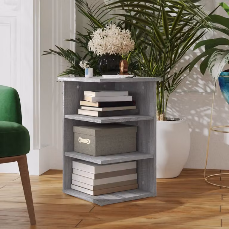 Mobiletto Laterale vidaXL Grigio Sonoma in Legno Multistrato e MDF, L 35 cm x P 35 cm x H 55 cm