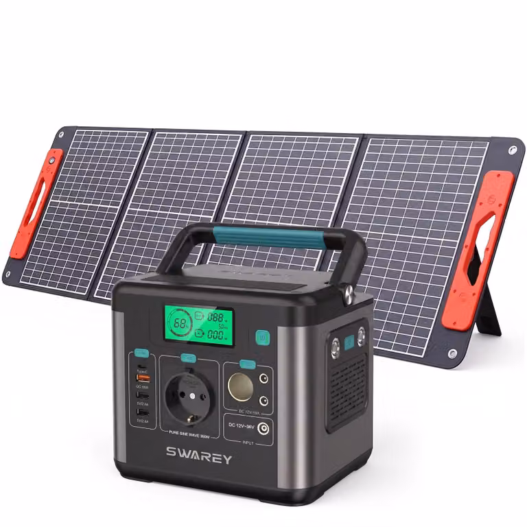 Portable power station 350W(700W di picco) generatore solare 333Wh con pannello solare 100W,Power Station, porta USB-C da 65W