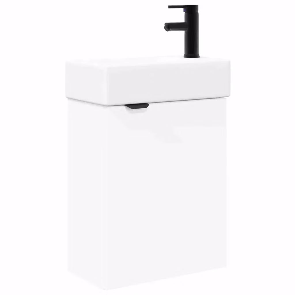 Mobile bagno moderno sospeso vidaXL Bianco L: 45,5 cm, P: 22,5 cm, H: 84 cm – 2