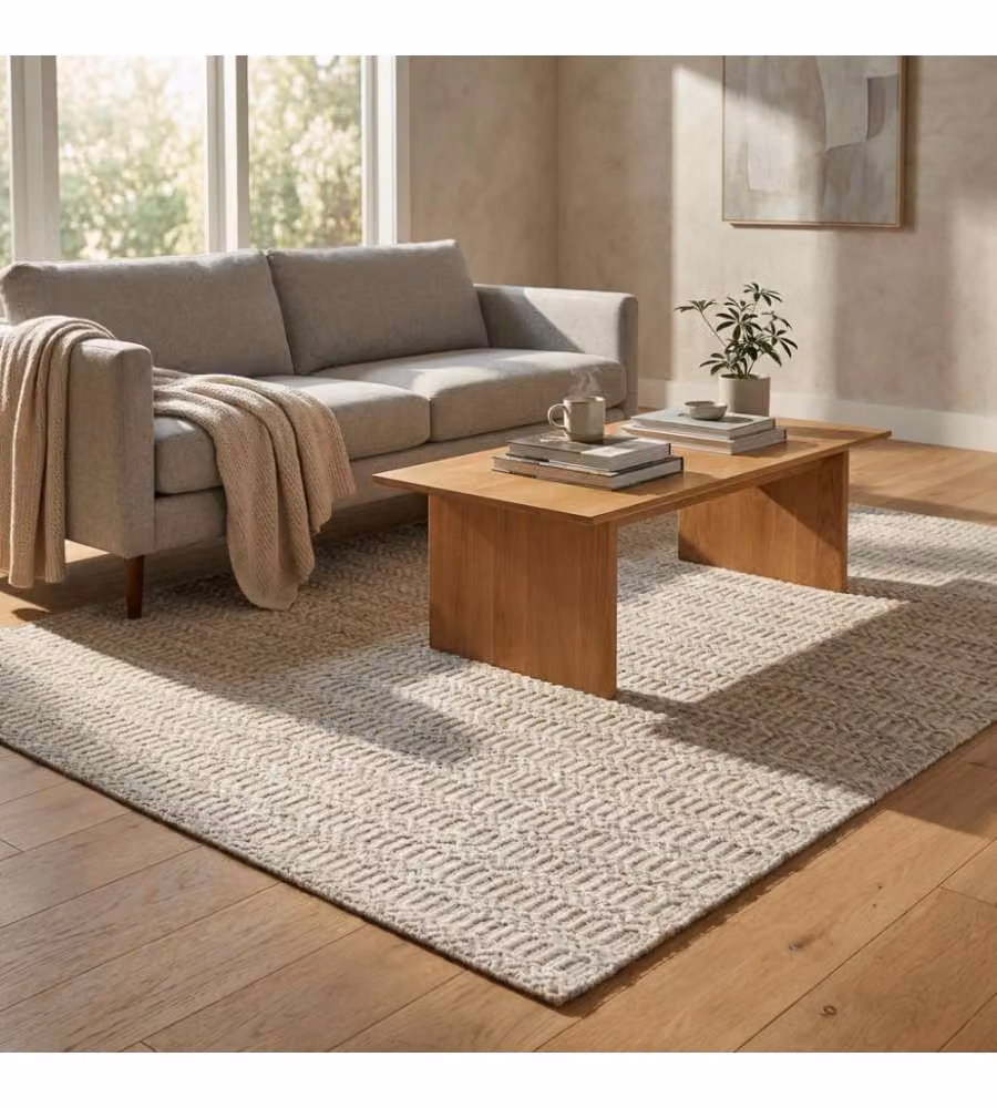 Cosma Tappeto Edgard Rettangolare 120x180 cm Bianco in Lana Moderno