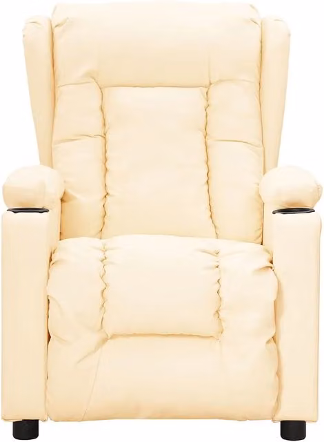 Divano Sedia-Poltrona Reclinabile Crema in Similpelle 367712