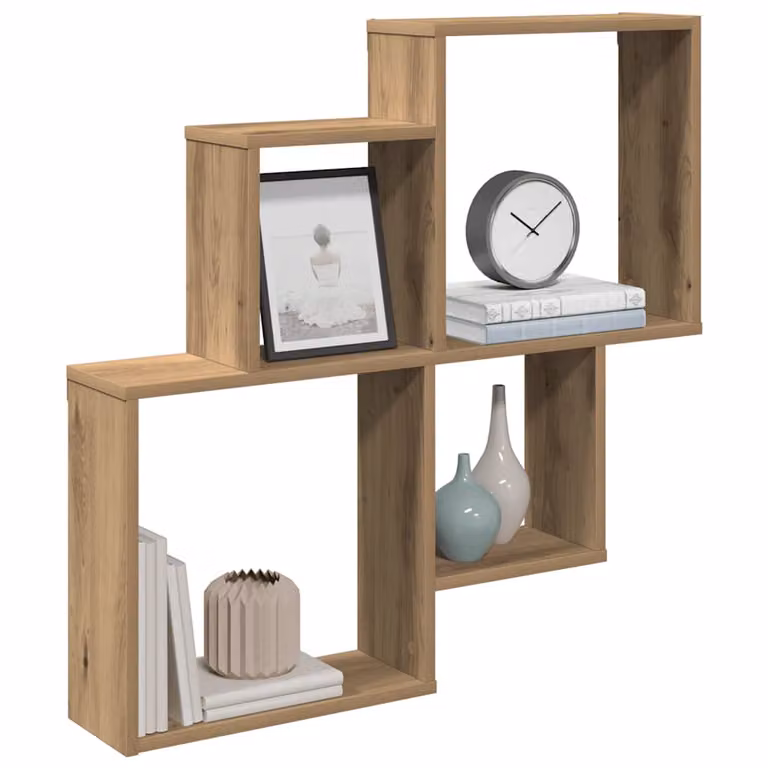 Scaffale a Parete vidaXL in Rovere Artigianale Marrone, L 80 cm x P 15 cm x H 78,5 cm