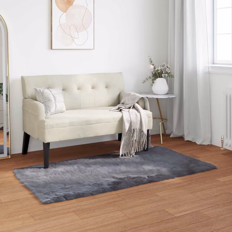 Tappeto moderno vidaXL in poliestere color antracite, L: 150 cm, P: 80 cm