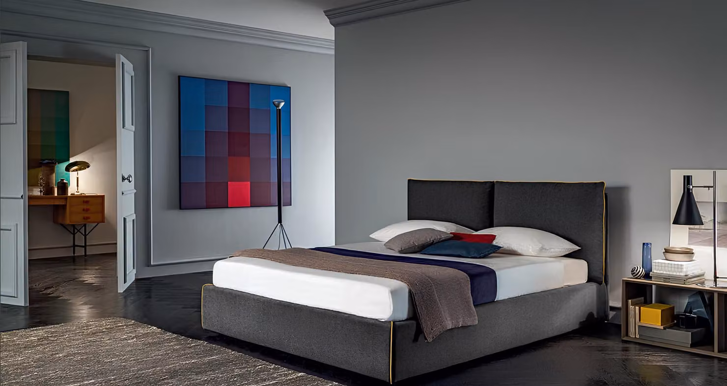 Luxus Polster Sitz Stoff Design Bett Schlafzimmer Betten 180x200 cm Textil Hotel