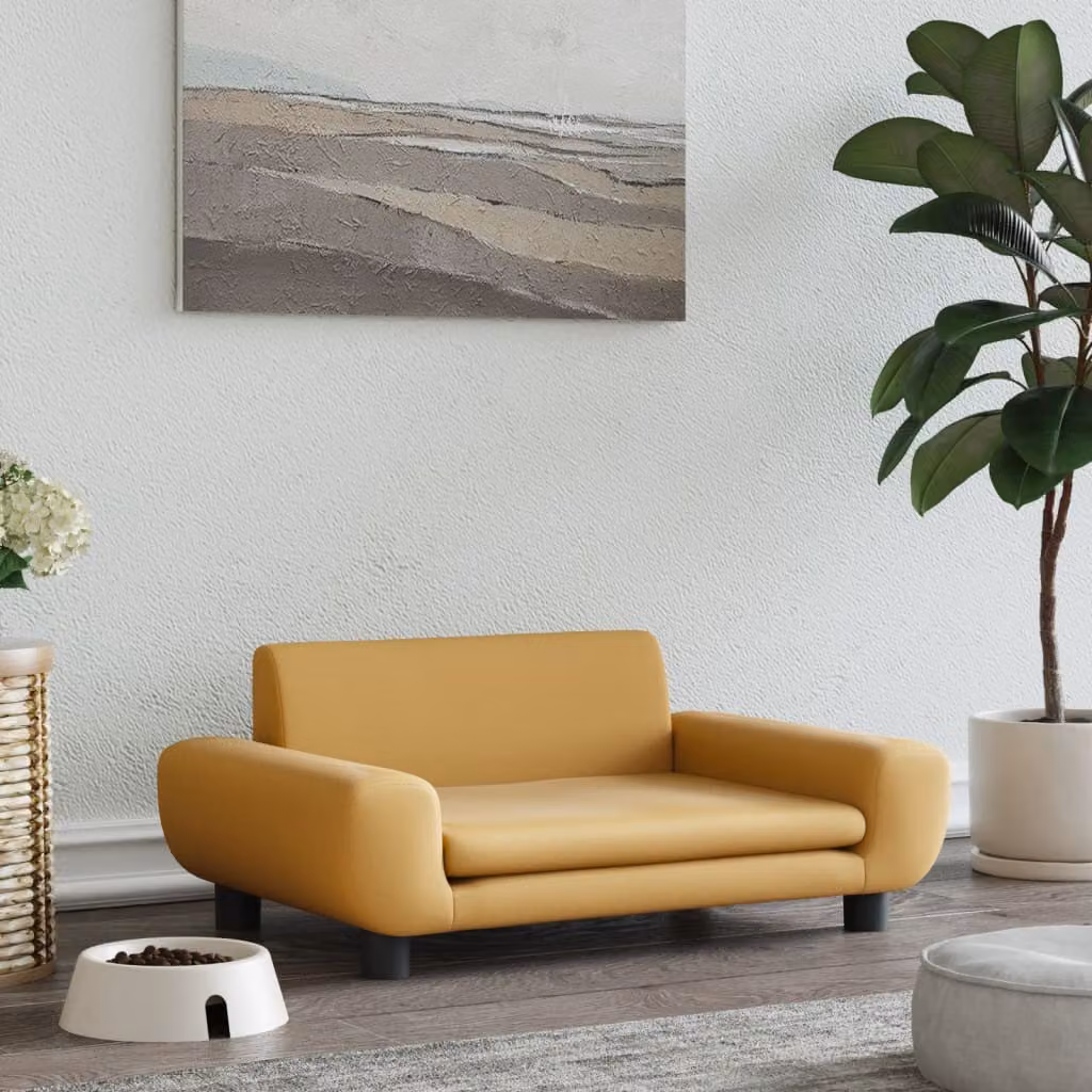 The Living Store Letto per cani Marrone 70x45x33 cm in velluto
