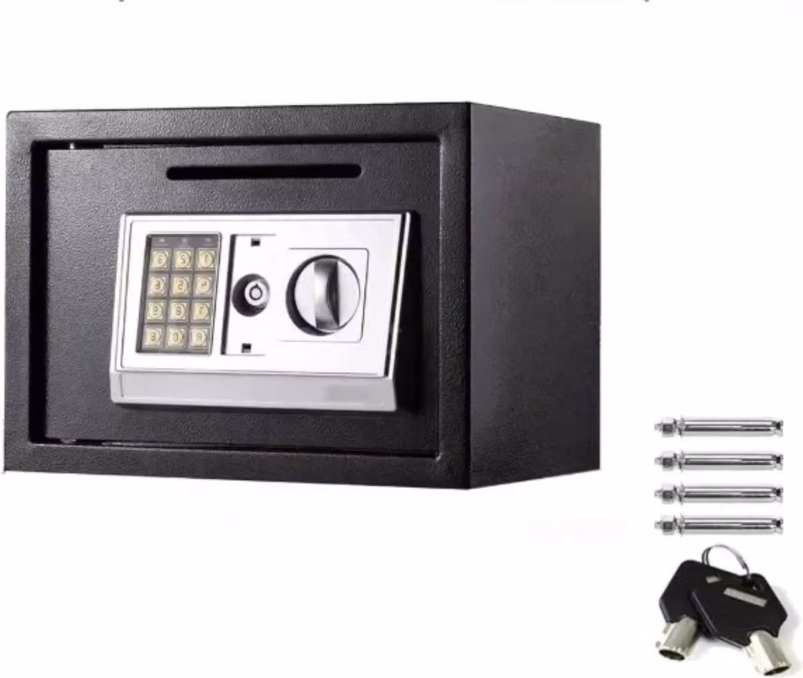 Cassetta di sicurezza digitale in acciaio Tavien - 16L - Sicurezza elettronica - 2 scomparti - 2 chiavi - Per casa e ufficio