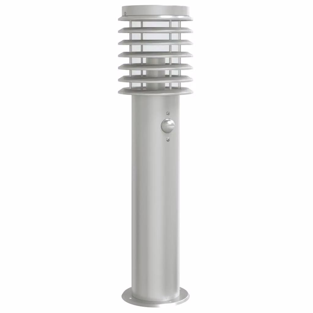 Lampada da Terra per Esterni Sensore Argento 60 cm in Acciaio