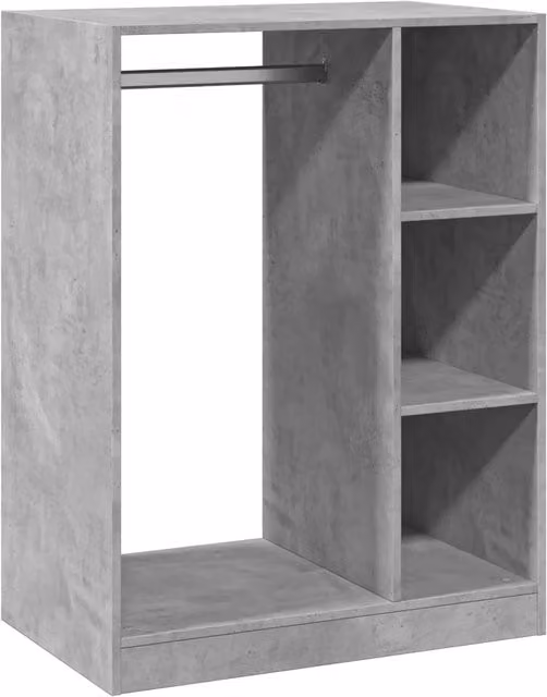 Armadio in legno multistrato Grigio Matt con ripiani e appendiabiti L: 77 cm, P: 48 cm, H: 102 cm CFW4538448 – 1