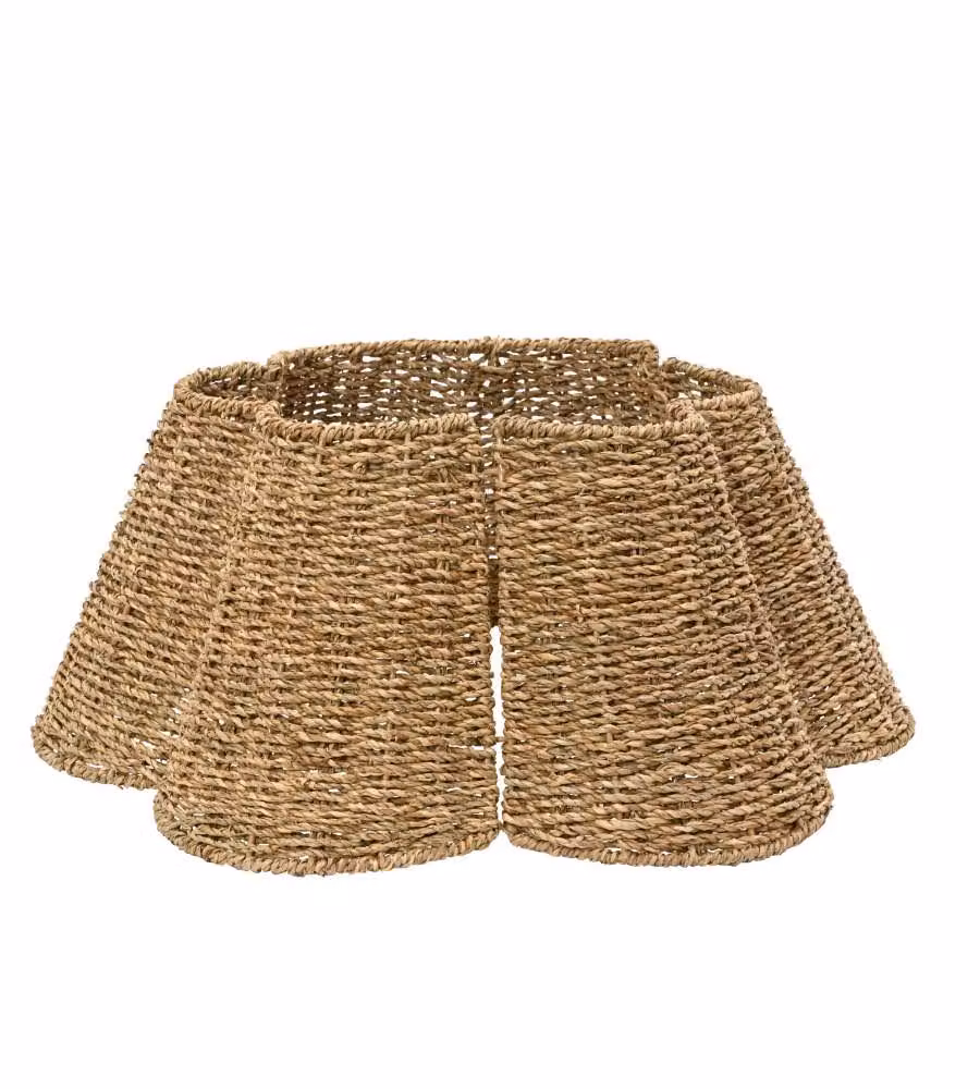 Cesta copri base albero Natale 72x28 cm colore naturale alga marina