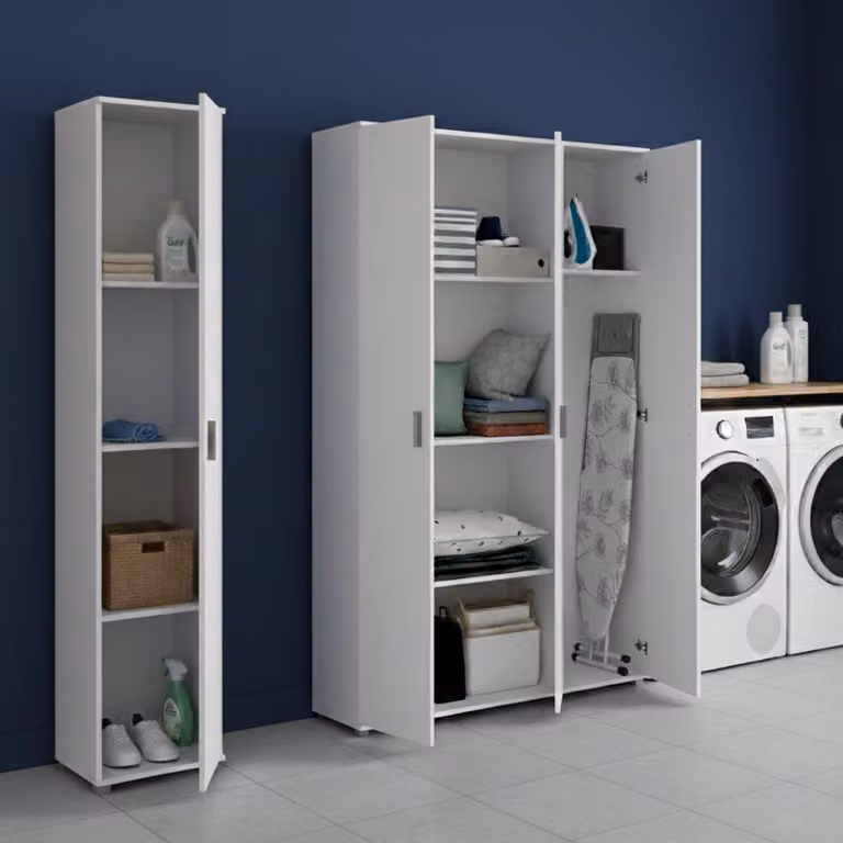 Stazzona - Armadio Multiuso Grande, 155x190h cm Bianco, Modulabile