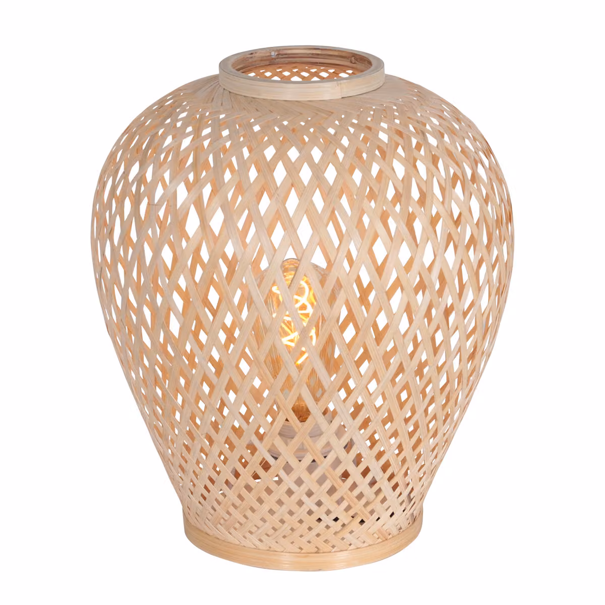 Lampada da tavolo - naturale - MAZE - bambù metallo - Ø 30cm - E27 - 3130BE - Anne Lighting