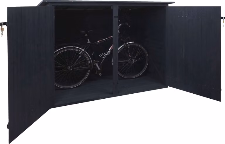 garage per 1 bicicletta HWC-H60, box per biciclette, capanno per attrezzi, con serratura 152x184x98cm ~ antracite