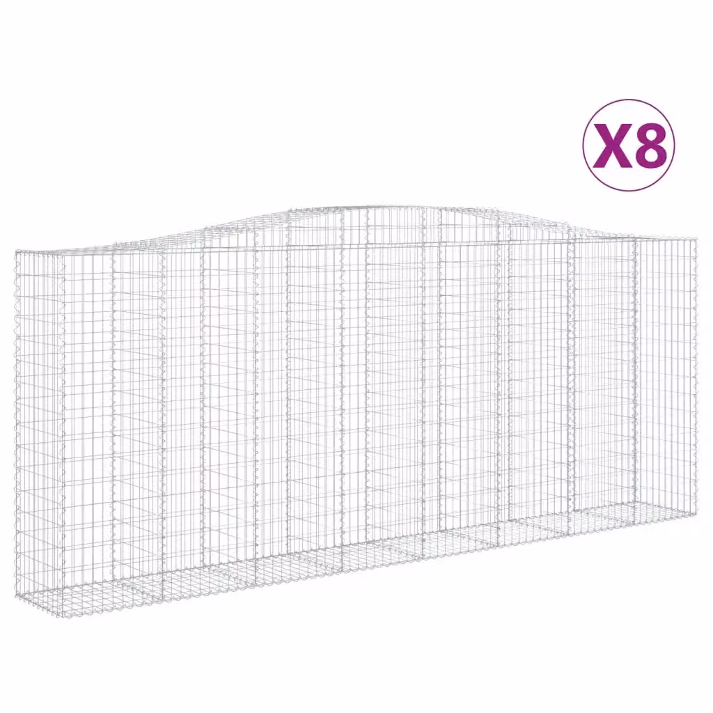 Set di 8 Cesti Gabbioni ad Arco Videx in Acciaio Zincato Argento L: 400 cm, P: 50 cm, H: 160/180 cm – 2