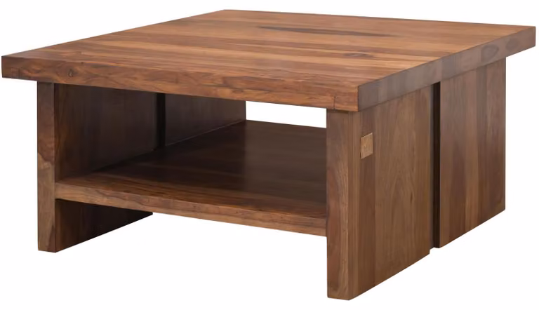 MASSIVMOEBEL24 | tavolino da salotto in legno di Sheesham / palissandro 90x90x45 noble unique laccato SYDNEY #120