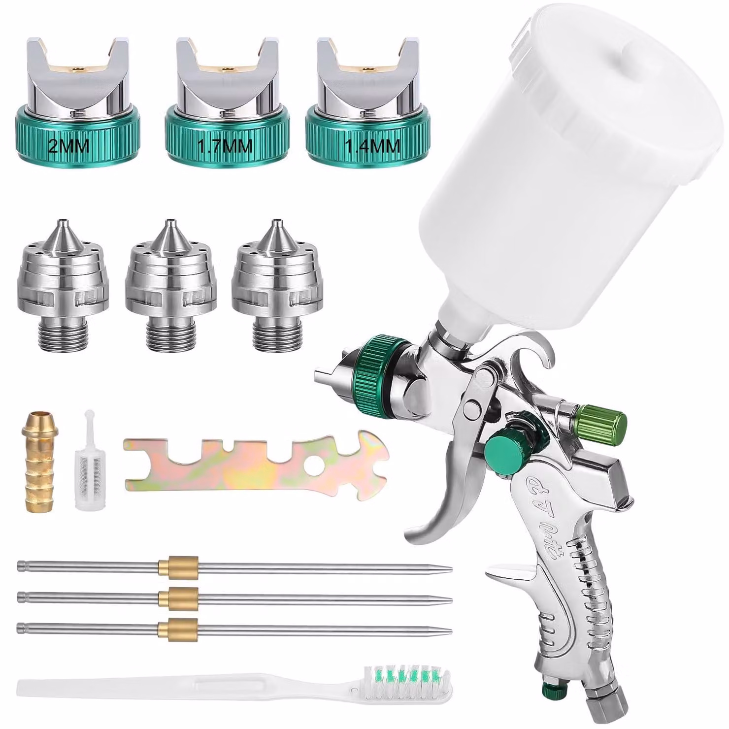 Pistola a spruzzo HVLP con 3 ugelli per verniciatura professionale