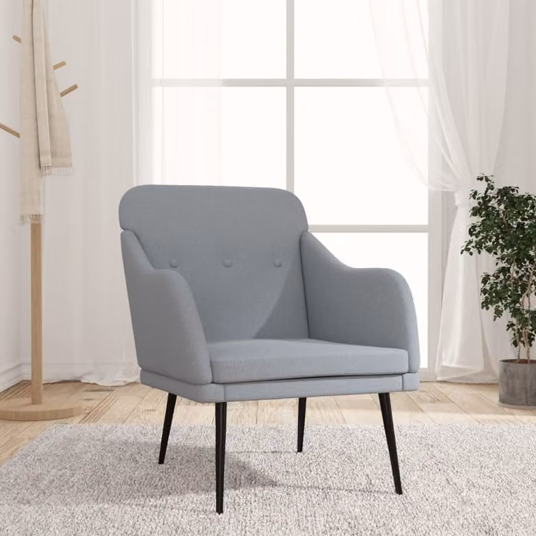 The Living Store poltrona grigio chiaro 63x76x80 cm tessuto