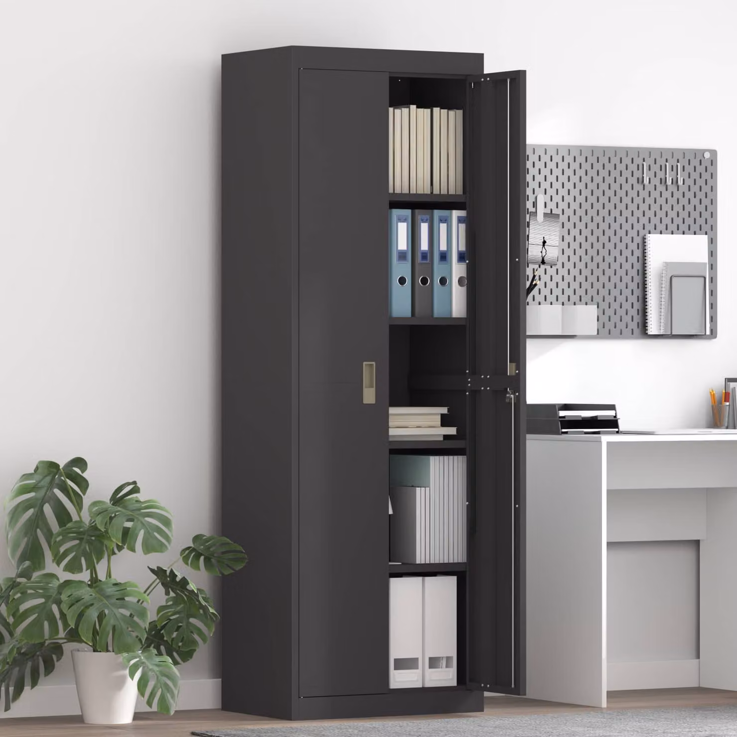vidaXL Armadio Nero 60 x 40 x 180 cm Acciaio