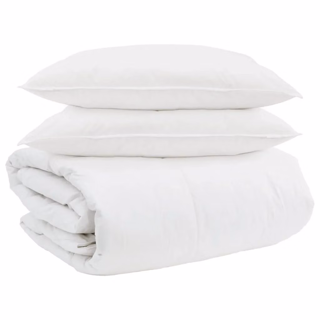 Set di 3 pezzi composto da piumone e cuscini vidaXL in piuma d'anatra bianco per adulti – 2