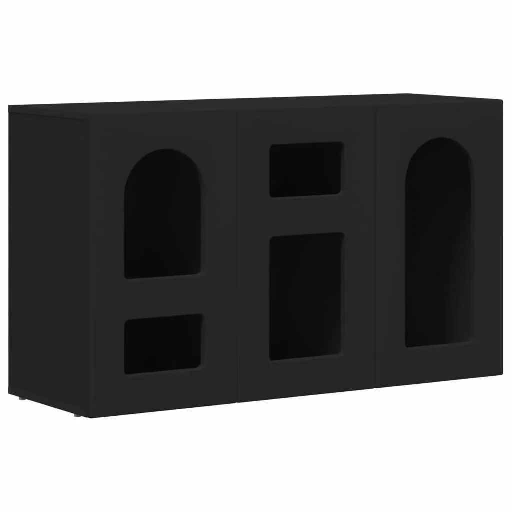 Credenza Buffet Design Mania Nero in Legno MDF per Soggiorno e Sala da Pranzo L 100 x P 35 x H 59 cm – 2