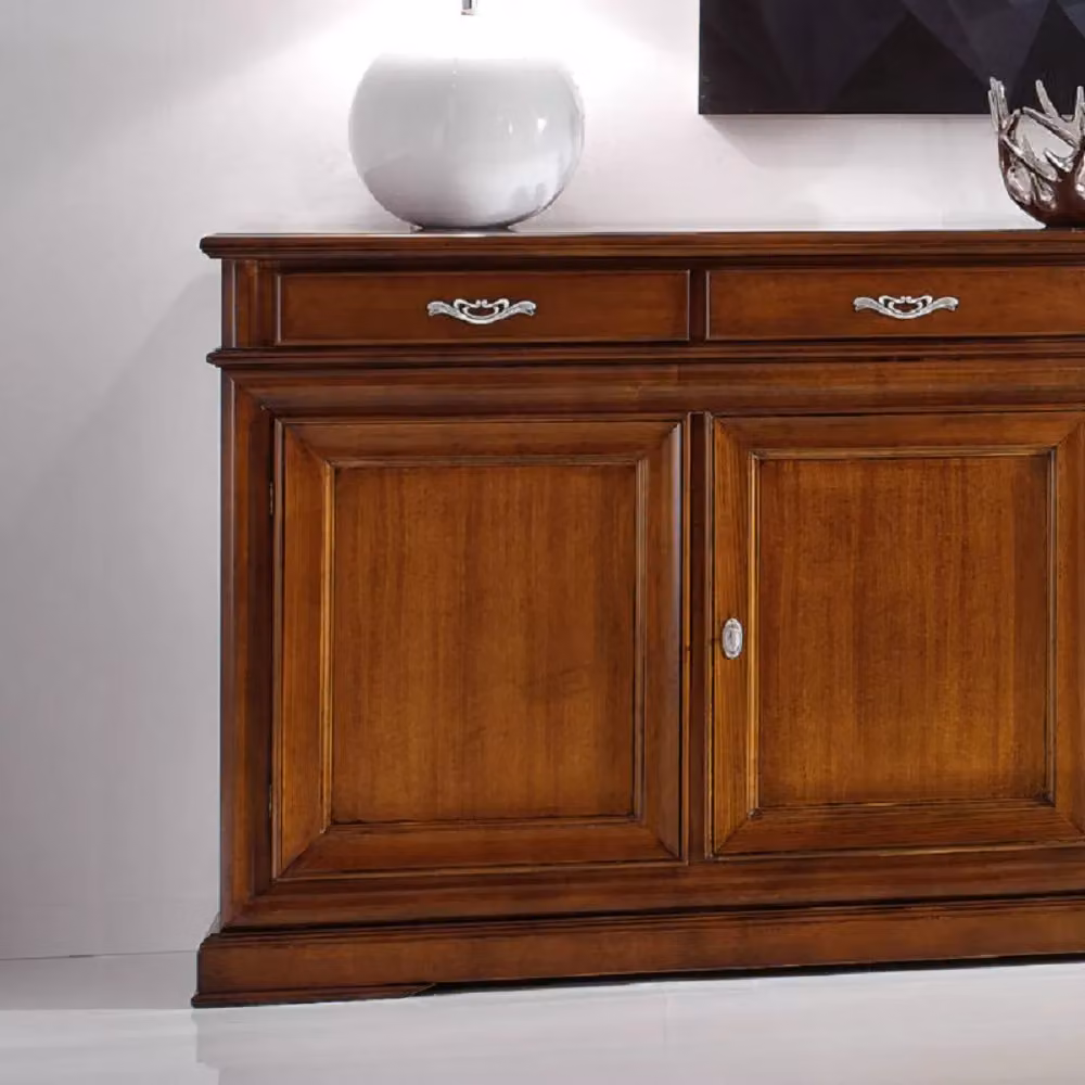Madia credenza con 3 porte in legno tinta noce Mobili 2G L: 180 cm, P: 48 cm, H: 100 cm – 3