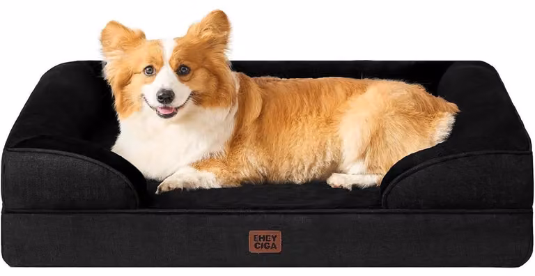 Cuccia ortopedica per cani, con memory foam, dimensioni 104x69 cm, lavabile, impermeabile, antiscivolo, colore nero