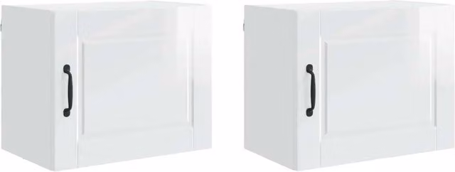 Set di 2 pensili da cucina PORTO DESIGN IN bianchi lucidi con ante a battente L/P/H: 50 x 31 x 40 cm