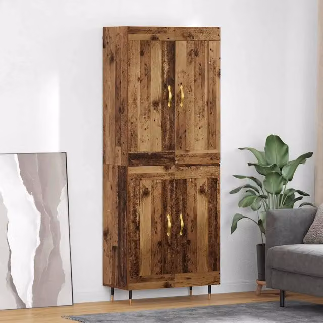 Credenza-Buffet-Armadio da cucina Legno vecchio 69,5 x 34 x 180 cm Legno multistrato 756786