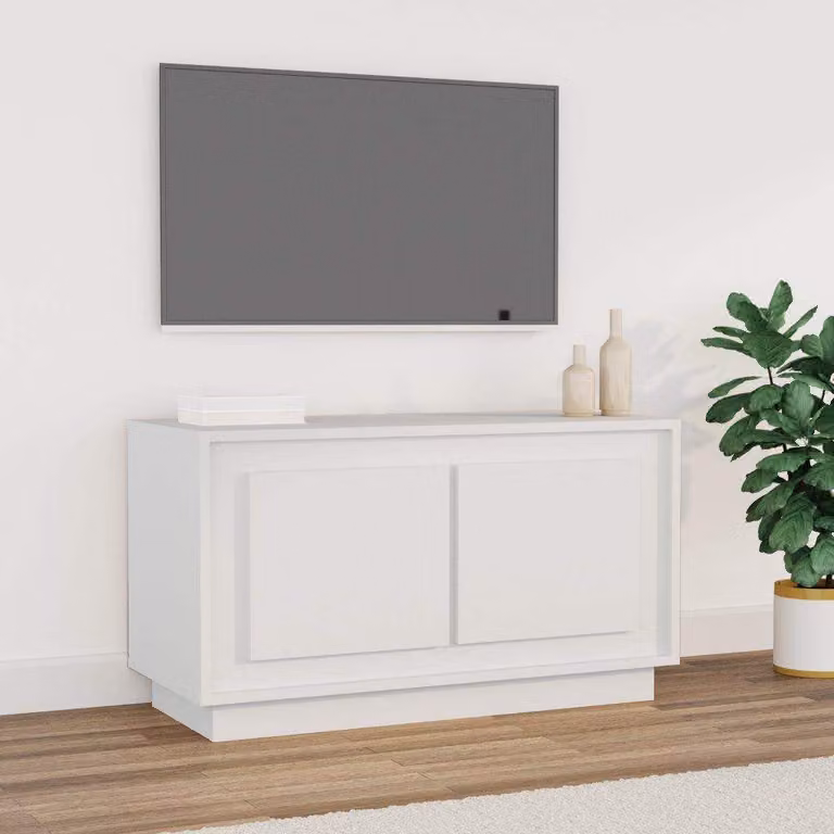 vidaXL Mobile Porta TV Moderno Bianco in Legno e MDF L: 80 cm, P: 35 cm, H: 45 cm