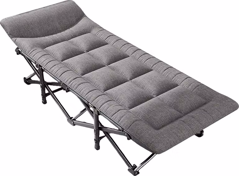 Lettino da campeggio per uso esterno, Design confortevole, Uso multifunzionale, grigio scuro