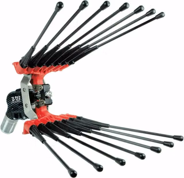 Pettine pneumatico doppio di ricambio per abbacchiatore scuotioleve V8 Carbon LISAM colore rosso – 1