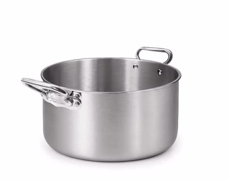 Casseruola Alta in alu-inox 3ply satinato, per induzione con due maniglie, diam. 28cm