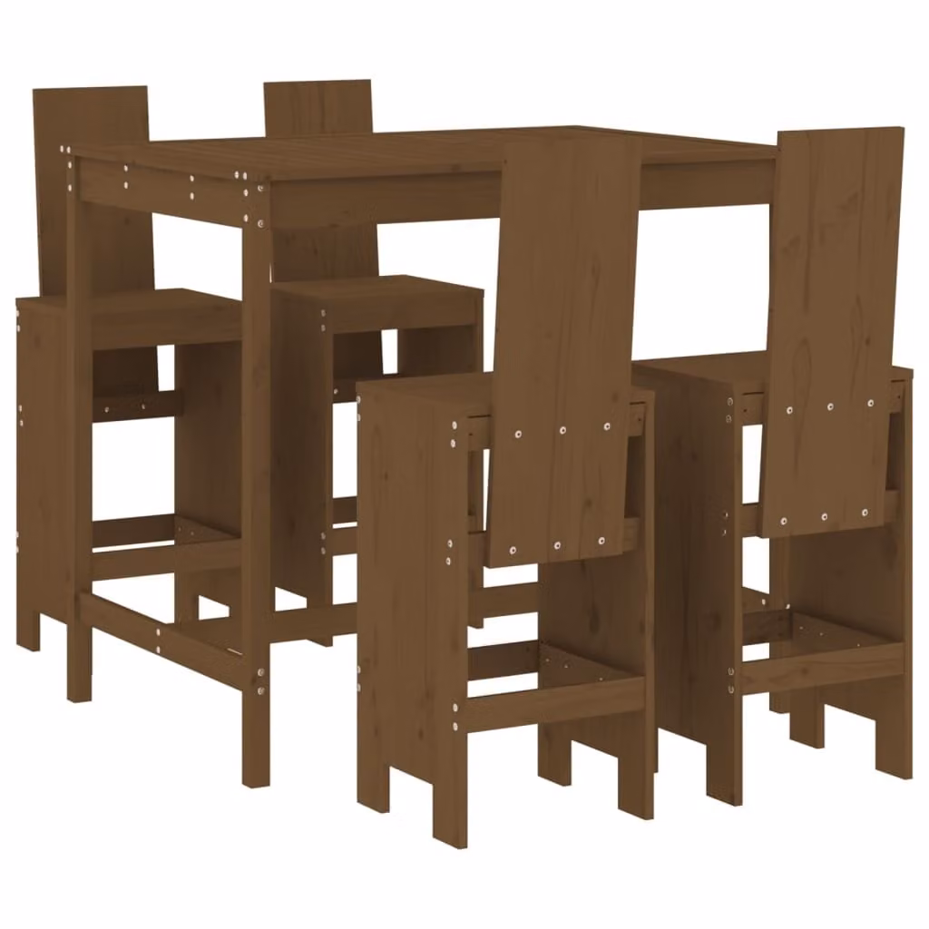 Set Bar da Giardino 5 pz ambra in Legno Massello di Pino