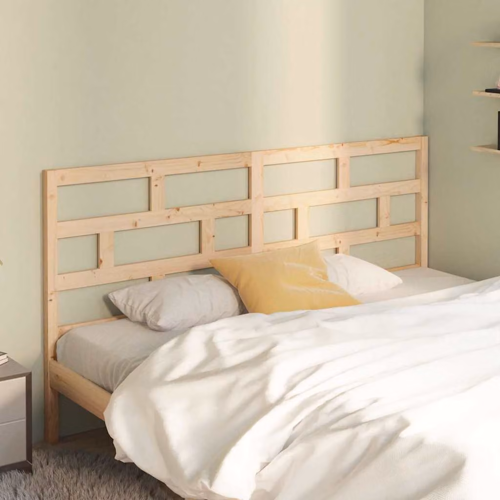 Testiera per letto vidaXL in legno massello di pino naturale stile rustico L: 206 cm, P: 4 cm, H: 100 cm