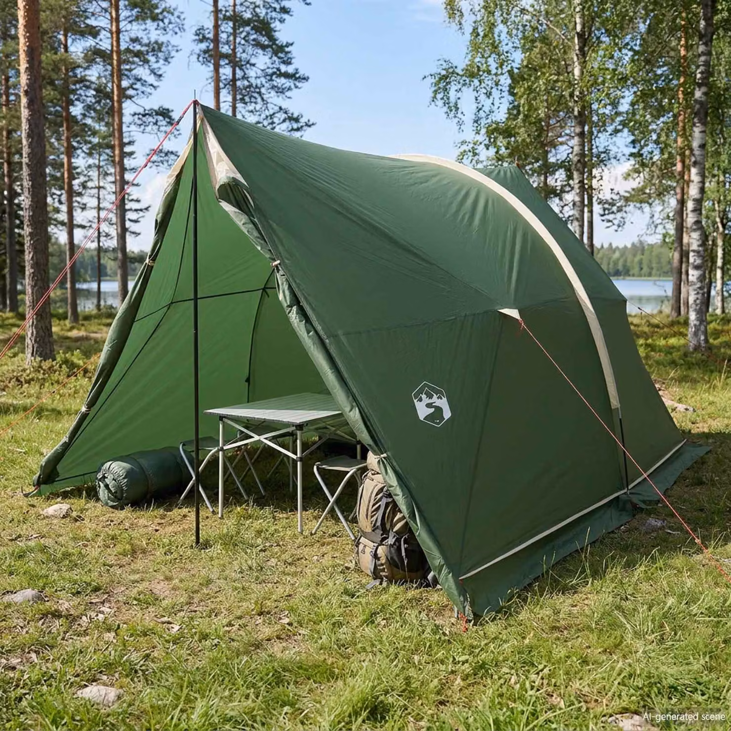 vidaXL Tenda a baldacchino impermeabile in poliestere e acciaio, Verde, L/P/H: 344 x 282 x 204 x 24 cm