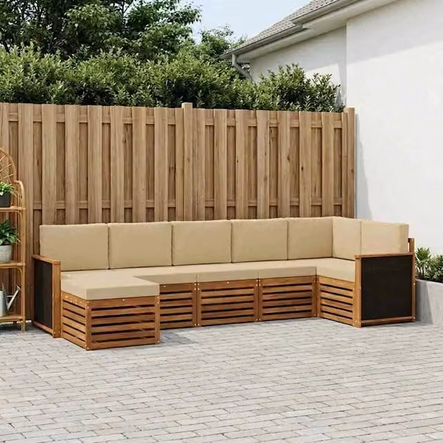 Set di divani da esterno 6 pz Naturale 3384614