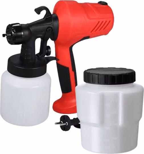 Set da 2 spruzzatori a vernice da 400W, con serbatoio da 1,2 kg, ideali per grandi superfici, completo di becher da 800 ml