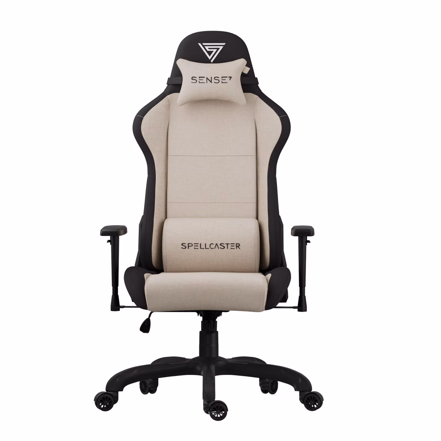 Sense7 Spellcaster FUKU sedia da gioco, poltrona da gioco, sedia da ufficio, sedia da scrivania ergonomica, 120 kg, tessuto, beige
