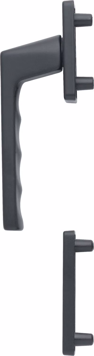 Set di maniglie per finestre HOPPE TOULON, esterno alto, alluminio nero opaco