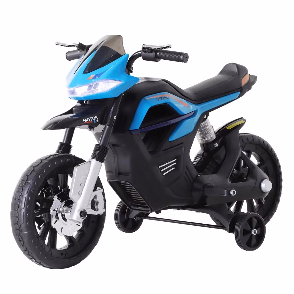 Moto Elettrica per Bambini Zephmum con Luci e Suoni, Colore Blu, L/P/H: 105 x 52.3 x 62.3 cm – 2