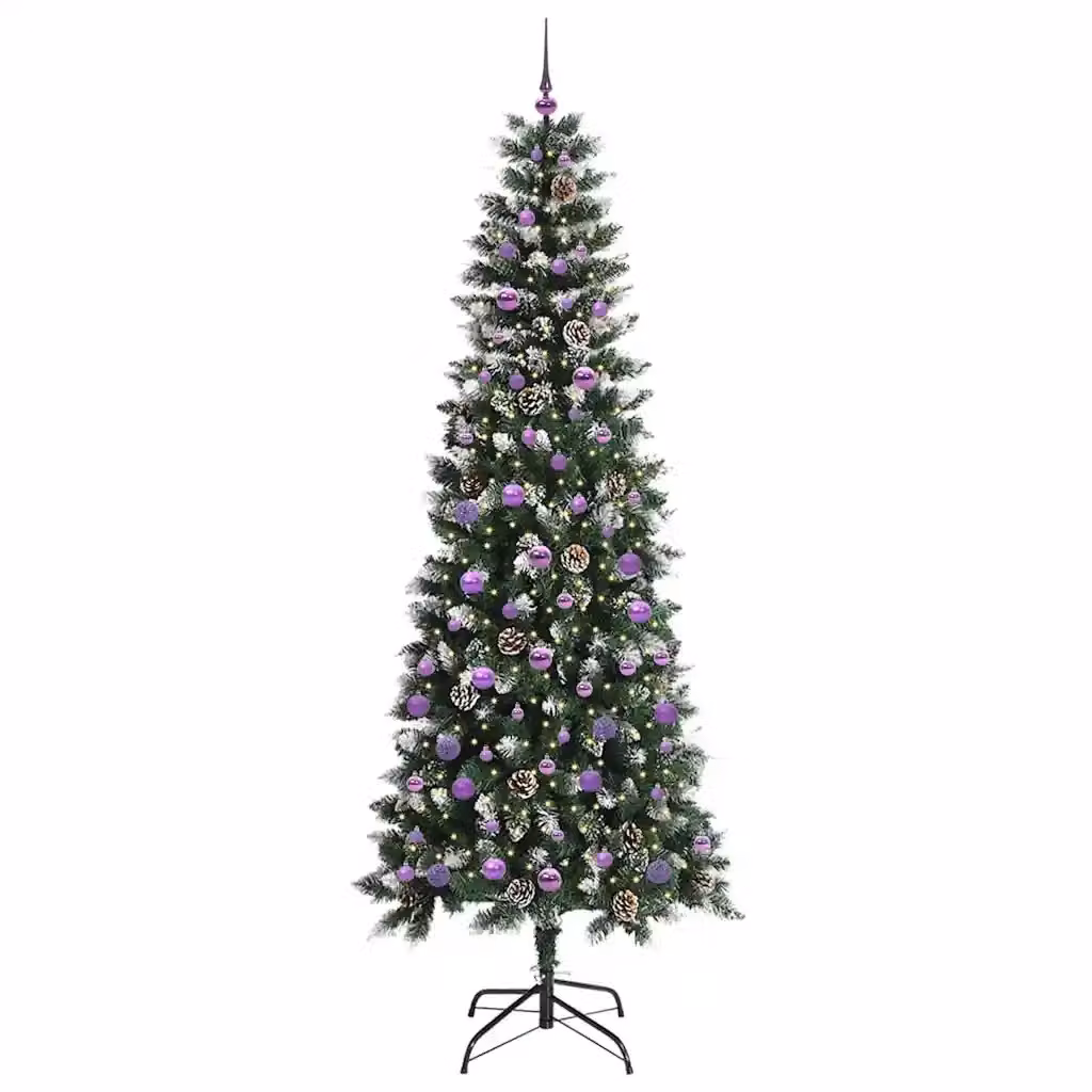 Albero di Natale artificiale verde vidaXL con 300 LED luce bianca calda, Altezza: 240 cm – 2