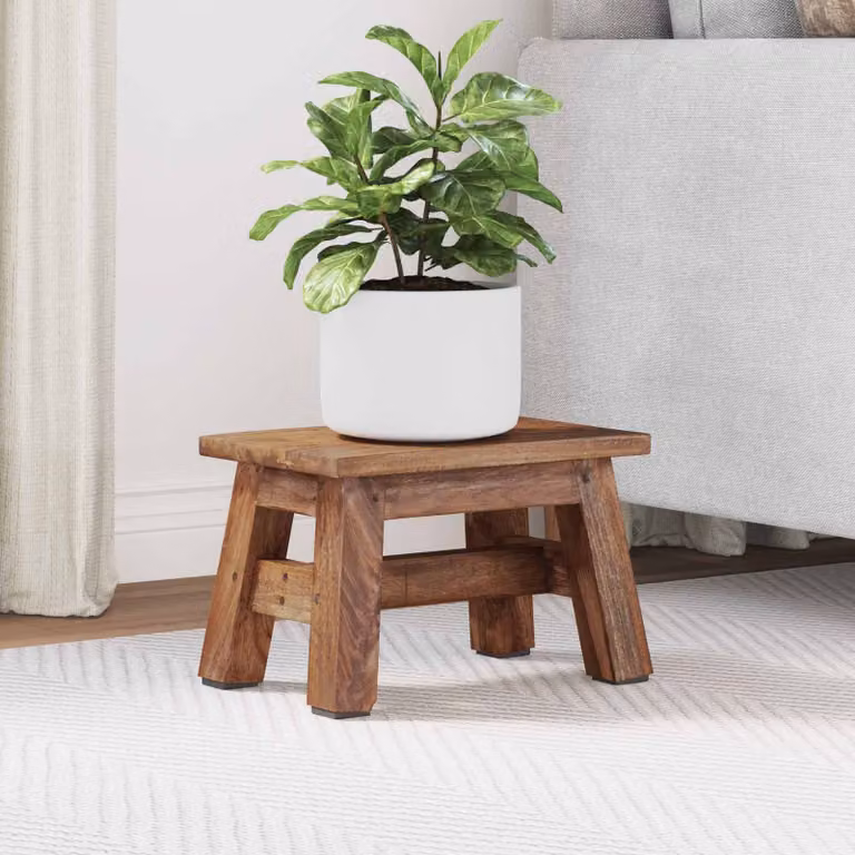 Pouf rustico vidaXL in legno marrone L: 30 cm, P: 20 cm, H: 20 cm
