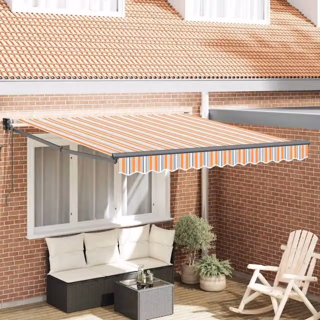 Tenda retrattile-Tenda parasole per balcone Multicolore 350 x 250 cm 884175
