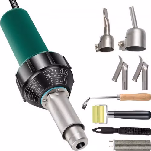 Kit Pistola per Saldatura ad Aria Calda VEVOR da 1600W con 8 Accessori e 4 Ugelli di Sostituzione per PVC, PP e PE, Multicolore