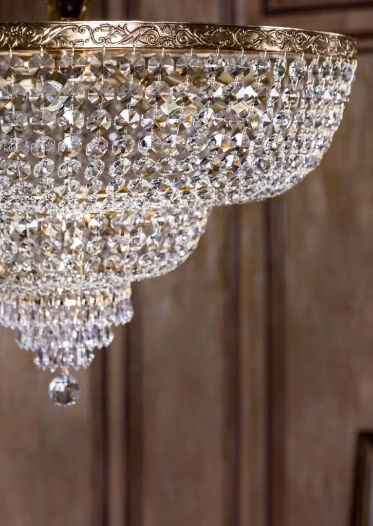 Lampadario Royal Classic GIORDANOSHOP in metallo e cristallo color oro e trasparente – 2