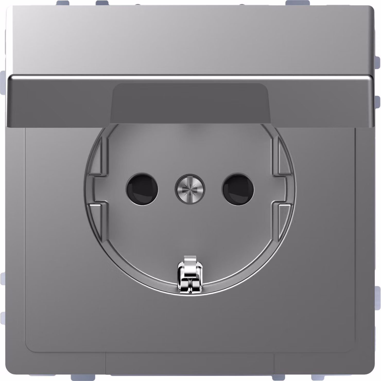Merten MEG2310-6036 Presa di corrente con coperchio incernierato + protezione tattile avanzata D-Life acciaio inox laccato
