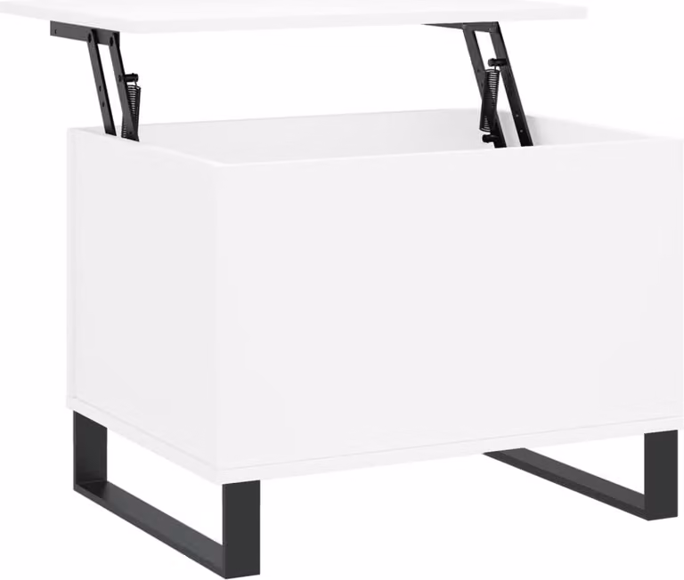 Tavolino da Salotto Bianco 60x44,5x45 cm in Legno Multistrato
