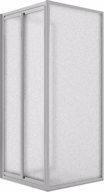 Box Doccia Angolare IDRALITE Modello West con Cristallo Stampato Trasparente, 2 Ante Battenti e 2 Pannelli Fissi, L/P/H: 90 x 75 x 198 cm – 1