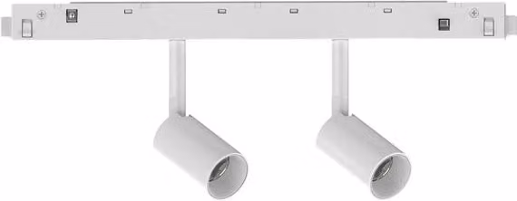 Proiettore Eglo su Binario in Alluminio Bianco con 2 Luci LED da 5W, Luce Calda 3000K, Regolabile e Dimmerabile