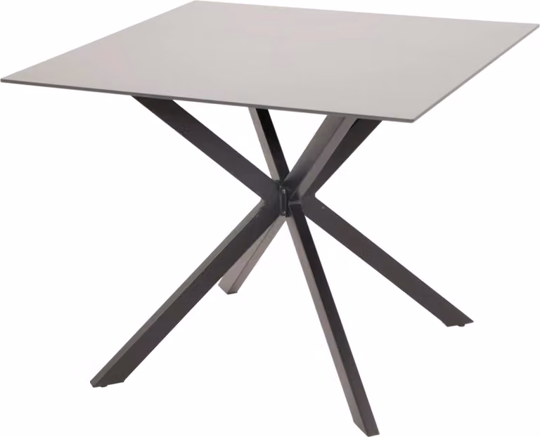 Tavolo - 90x90 cm - Alluminio - Vetro rivestito